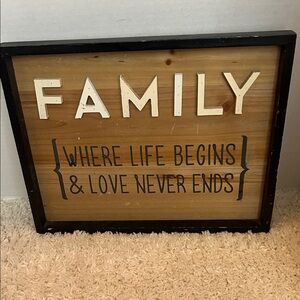 Family Wooden Wall Sign 15 1/2 X 12 inches